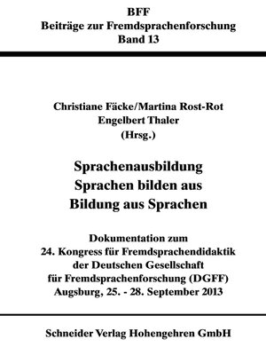 cover image of Sprachenausbildung--Sprachen bilden aus--Bildung aus Sprachen